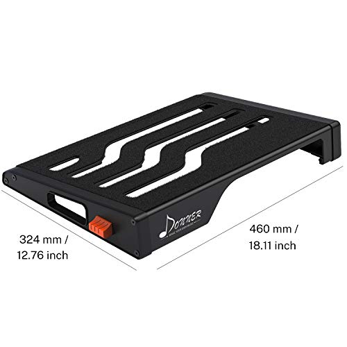 Donner Pedalera de efectos para Guitarra Ligero y Portable con Bolsa de Transporte y Cinta de Gancho y Bucle, Tablero de Pedal de Aleación, 460 x 324 x 67mm (DB-S200)