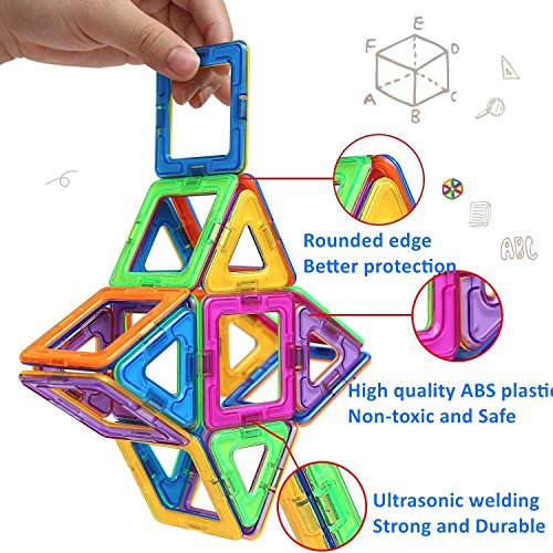 DOOKEY Bloques de Construcción Magnéticos 3D con Matemáticas y Alfabeto, Juguete Educativo y Creativo para Niños más de 3 Años - 117 Piezas - Material ABS - Mejor Regalo de Cumpleaños y Fiestas 
