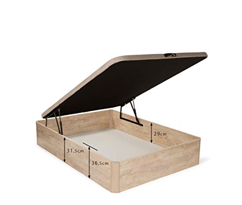 Dormidán - Canapé abatible de Gran Capacidad con Esquinas Redondeadas en Madera, Base tapizada 3D Transpirable + 4 válvulas aireación 135x190cm Color Blanco Dormidán - Canapé abatible de Gran Capacidad con Esquinas Redondeadas en Madera, Base tapizada 3D Transpirable + 4 válvulas aireación 135x190cm Color Blanco