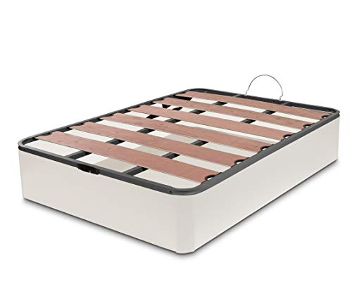 Dormidán - Canapé abatible Oferta, Gran Capacidad Esquinas Redondeada, Tapa somier con Lamas vaporizadas y Tacos de Polietileno (135x180cm, Blanco) Dormidán - Canapé abatible Oferta, Gran Capacidad Esquinas Redondeada, Tapa somier con Lamas vaporizadas y Tacos de Polietileno (135x180cm, Blanco)