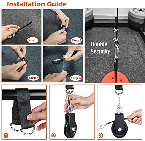 DORSION - Poleas Gimnasio para Casa, brazo, bíceps, tríceps, bláster, cable atado de muñeca, roller, agarre, mano, fuerza y entrenamiento Equipo para el fitness DORSION - Poleas Gimnasio para Casa, brazo, bíceps, tríceps, bláster, cable atado de muñeca, roller, agarre, mano, fuerza y entrenamiento Equipo para el fitness