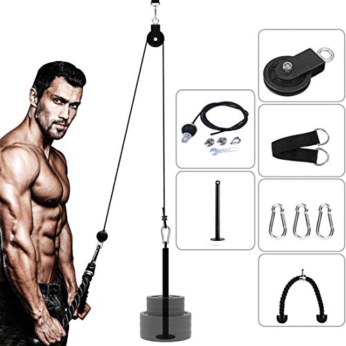 DORSION - Poleas Gimnasio para Casa, brazo, bíceps, tríceps, bláster, cable atado de muñeca, roller, agarre, mano, fuerza y entrenamiento Equipo para el fitness DORSION - Poleas Gimnasio para Casa, brazo, bíceps, tríceps, bláster, cable atado de muñeca, roller, agarre, mano, fuerza y entrenamiento Equipo para el fitness