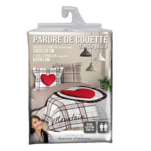 Douceur D'Intérieur - 1640829, Funda De Edredon 2 Personas , 240 X 220 Cm , Love Mountain , Estampado 42 Hilos Motivo Centrado Douceur D'Intérieur - 1640829, Funda De Edredon 2 Personas , 240 X 220 Cm , Love Mountain , Estampado 42 Hilos Motivo Centrado