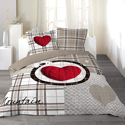 Douceur D'Intérieur - 1640829, Funda De Edredon 2 Personas , 240 X 220 Cm , Love Mountain , Estampado 42 Hilos Motivo Centrado Douceur D'Intérieur - 1640829, Funda De Edredon 2 Personas , 240 X 220 Cm , Love Mountain , Estampado 42 Hilos Motivo Centrado