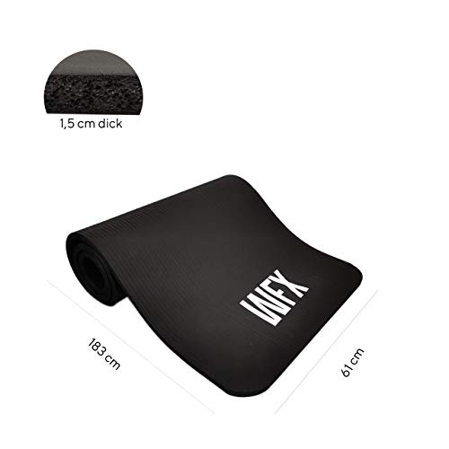 #DoYourFitness Esterilla Yoga y Fitness »Yamuna« - Colchoneta Extra Gruesa y Suave - Estera Deporte - Fitness, Yoga, Pilates, Gimnasia - 183 x 61 x 1,5 cm – Negro #DoYourFitness Esterilla Yoga y Fitness »Yamuna« - Colchoneta Extra Gruesa y Suave - Estera Deporte - Fitness, Yoga, Pilates, Gimnasia - 183 x 61 x 1,5 cm – Negro