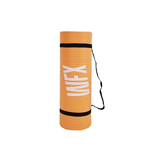 #DoYourFitness Esterilla Yoga y Fitness »Yamuna« - Colchoneta Extra Gruesa y Suave - Estera Deporte - Fitness, Yoga, Pilates, Gimnasia - 183 x 61 x 1,5 cm – Naranja