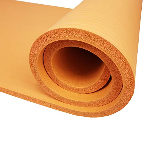 #DoYourFitness Esterilla Yoga y Fitness »Yamuna« - Colchoneta Extra Gruesa y Suave - Estera Deporte - Fitness, Yoga, Pilates, Gimnasia - 183 x 61 x 1,5 cm – Naranja