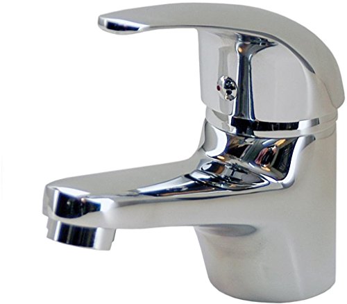 DP Grifería - Grifo monomando de lavabo, color plateado, serie Naranjo DP Grifería - Grifo monomando de lavabo, color plateado, serie Naranjo