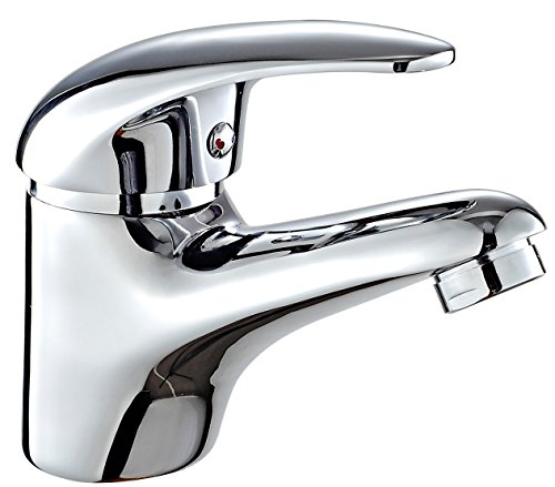 DP Grifería - Grifo monomando de lavabo, color plateado, serie Naranjo DP Grifería - Grifo monomando de lavabo, color plateado, serie Naranjo