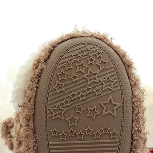 DreamedU Zapatillas Casa Mujer Algodon de Navidad Lindo y Cómodo Antideslizante de Suela Gruesa de Otoño e Invierno 200929