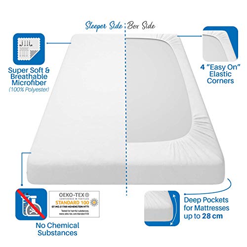 Dreamzie - Sabana Bajera 160 x 190/200 cm 100% Poliéster Microfibra - Albastro Blanco - Oeko Tex Sin Producto Químico (Garantía 2 Años) - Suave Piel de Melocotón con Elástico Total Dreamzie - Sabana Bajera 160 x 190/200 cm 100% Poliéster Microfibra - Albastro Blanco - Oeko Tex Sin Producto Químico (Garantía 2 Años) - Suave Piel de Melocotón con Elástico Total