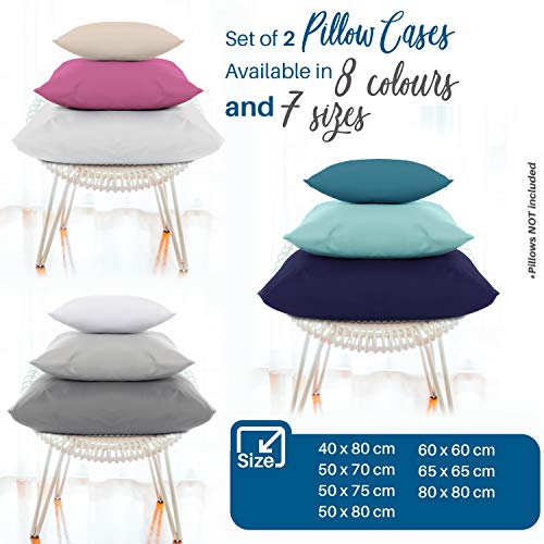 Dreamzie - Set de 2 x Funda de Almohada 60x60 cm, Gris Estaño, Microfibra (100% Poliéster) - Fundas de Almohadas Hipoalergénica - Fundas de Cojines de Calidad con una Suavidad Incomparable Dreamzie - Set de 2 x Funda de Almohada 60x60 cm, Gris Estaño, Microfibra (100% Poliéster) - Fundas de Almohadas Hipoalergénica - Fundas de Cojines de Calidad con una Suavidad Incomparable