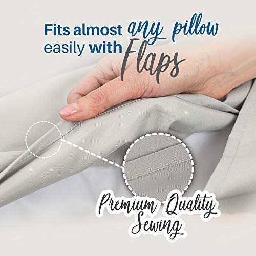 Dreamzie - Set de 2 x Funda de Almohada 60x60 cm, Gris Estaño, Microfibra (100% Poliéster) - Fundas de Almohadas Hipoalergénica - Fundas de Cojines de Calidad con una Suavidad Incomparable Dreamzie - Set de 2 x Funda de Almohada 60x60 cm, Gris Estaño, Microfibra (100% Poliéster) - Fundas de Almohadas Hipoalergénica - Fundas de Cojines de Calidad con una Suavidad Incomparable