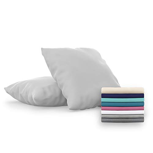 Dreamzie - Set de 2 x Funda de Almohada 60x60 cm, Gris Estaño, Microfibra (100% Poliéster) - Fundas de Almohadas Hipoalergénica - Fundas de Cojines de Calidad con una Suavidad Incomparable