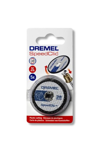 Dremel SC476 - Disco corte Ø 38 mm, juego de accesorios con 5 discos EZ Speedclic para herramienta rotativa para cortar plástico, plexiglás, pladur Dremel SC476 - Disco corte Ø 38 mm, juego de accesorios con 5 discos EZ Speedclic para herramienta rotativa para cortar plástico, plexiglás, pladur