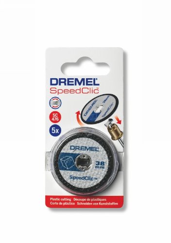 Dremel SC476 - Disco corte Ø 38 mm, juego de accesorios con 5 discos EZ Speedclic para herramienta rotativa para cortar plástico, plexiglás, pladur Dremel SC476 - Disco corte Ø 38 mm, juego de accesorios con 5 discos EZ Speedclic para herramienta rotativa para cortar plástico, plexiglás, pladur