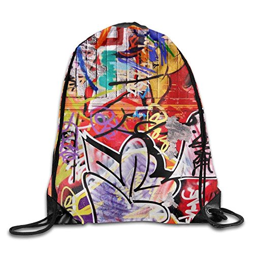 Drempad Bolsos De Gimnasio,Mochilas, Drawstring Bag Cool Colorful Graffiti Street Art Free Style Drawstring Bag Travel Backpack Gym Bag