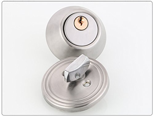 Drenky Cerradura de cilindro simple de acero inoxidable Perilla de mango de bloqueo de seguridad, pestillo ajustable 60 mm - 70 mm, con llaves