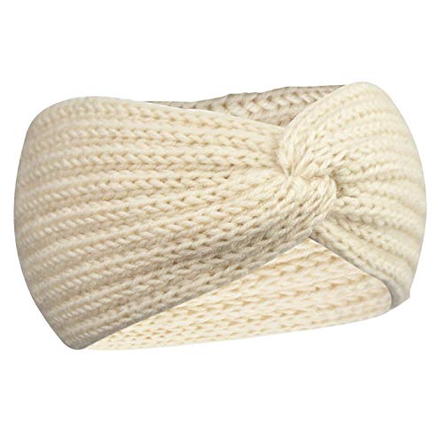 DRESHOW 4 Piezas Crochet Arco Turbante Knit Diadema Mujer Invierno Vendas Elasticas Anchas Tejida Lana Cintas Para El Pelo Banda de pelo más cálido