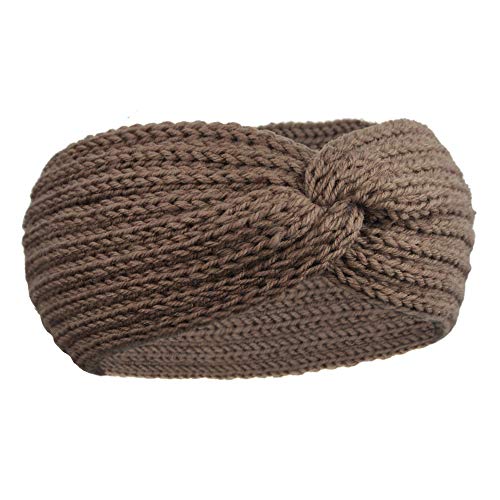 DRESHOW 4 Piezas Crochet Arco Turbante Knit Diadema Mujer Invierno Vendas Elasticas Anchas Tejida Lana Cintas Para El Pelo Banda de pelo más cálido