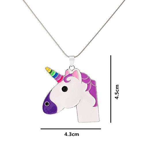 DRESHOW 5 Piezas Unicornios Regalos para Niñas - Mochila con Cordón/Maquillaje Bolsa/PU Monedero Bolsos de Embrague/Collar/Cintas para el pelo