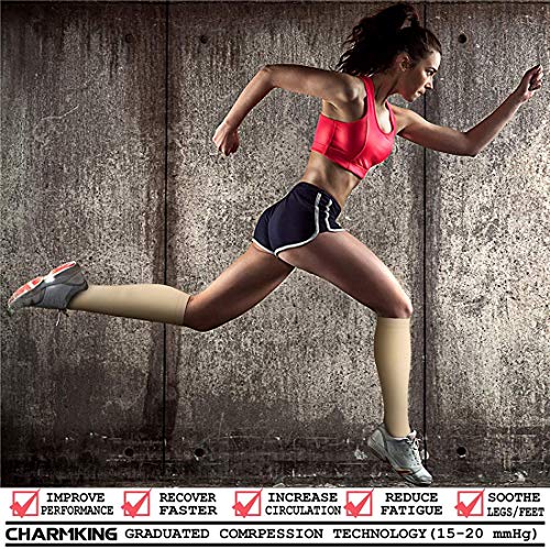 DRESHOW Calcetines de Compresión para Hombres y Mujeres 3/7 Pares 15-20 mmHg es el Mejor para Running, Correr, Senderismo, Volar, Viajar, Varicosas, Médico, Deportivo, Embarazo