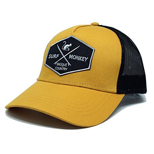 DRESSED IN MUSIC PLAY WITH ME Gorra Tipo Trucker - Visera Curvada - Diseño 5 Paneles - Parche Cosido Parte Frontal - Cierre Ajustable Snapback - Corona de Perfil bajo 24/48h (Mostaza/Negro) DRESSED IN MUSIC PLAY WITH ME Gorra Tipo Trucker - Visera Curvada - Diseño 5 Paneles - Parche Cosido Parte Frontal - Cierre Ajustable Snapback - Corona de Perfil bajo 24/48h (Mostaza/Negro)