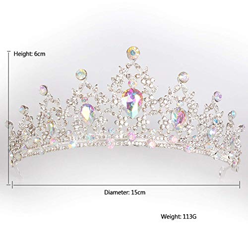 DRESSES - Tiara de novia con cristales de abdominales plateados para deshierbar con diamantes de imitación, para novia, diadem de boda, color dorado DRESSES - Tiara de novia con cristales de abdominales plateados para deshierbar con diamantes de imitación, para novia, diadem de boda, color dorado