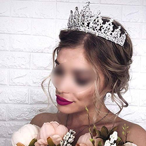 DRESSES - Tiara de novia con cristales de abdominales plateados para deshierbar con diamantes de imitación, para novia, diadem de boda, color dorado DRESSES - Tiara de novia con cristales de abdominales plateados para deshierbar con diamantes de imitación, para novia, diadem de boda, color dorado