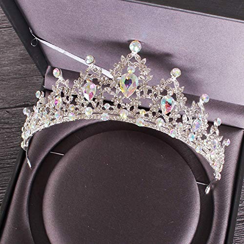 DRESSES - Tiara de novia con cristales de abdominales plateados para deshierbar con diamantes de imitación, para novia, diadem de boda, color dorado DRESSES - Tiara de novia con cristales de abdominales plateados para deshierbar con diamantes de imitación, para novia, diadem de boda, color dorado