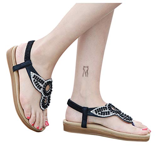 DressLksnf Sandalias Planas Verano Mujer Estilo Bohemia Zapatos de Dedo Sandalias Talla Grande Cinta Elástica Sandalias Casuales de Playa Chanclas Romanas DressLksnf Sandalias Planas Verano Mujer Estilo Bohemia Zapatos de Dedo Sandalias Talla Grande Cinta Elástica Sandalias Casuales de Playa Chanclas Romanas