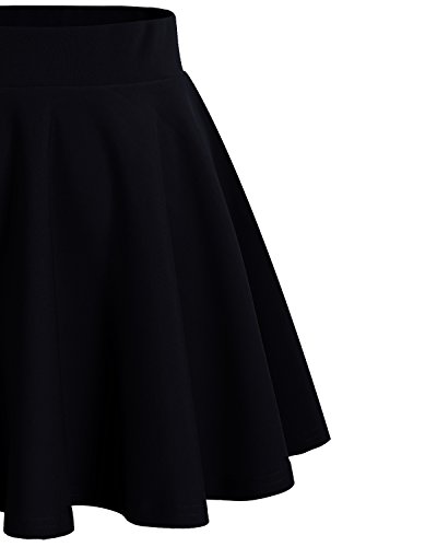 DRESSTELLS Falda Mujer Mini Corto Elástica Plisada Básica Multifuncional Black M