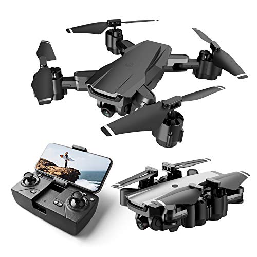 Drone con Cámara 1080P HD, Mini Drone para Principiante con WiFi FPV, Altitude Hold, Modo sin Cabeza, Plegable, 2 Baterías, Vuelo de 25 Minutos, Control Remoto RC Quadcopter Drone para Adultos y Niños