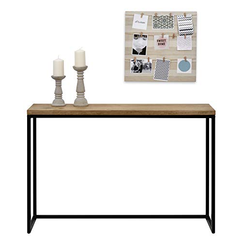 DS Dropshipping Consola Recibidor iCub Big Wood 100x30cm 80cm Alto Negro Tablero Madera Maciza Grueso 3cm Estilo Industrial Vintage DS Dropshipping Consola Recibidor iCub Big Wood 100x30cm 80cm Alto Negro Tablero Madera Maciza Grueso 3cm Estilo Industrial Vintage