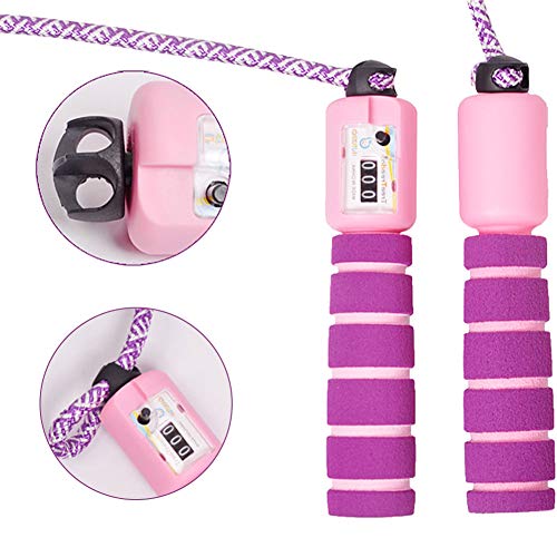 Dsaren Cuerda con Contador Jump Rope Cuerda para Saltar Ajustable para Entrenamiento, Adelgazamiento, Juego Escolar, Actividad al Aire Libre (Púrpura) Dsaren Cuerda con Contador Jump Rope Cuerda para Saltar Ajustable para Entrenamiento, Adelgazamiento, Juego Escolar, Actividad al Aire Libre (Púrpura)