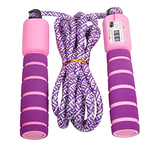 Dsaren Cuerda con Contador Jump Rope Cuerda para Saltar Ajustable para Entrenamiento, Adelgazamiento, Juego Escolar, Actividad al Aire Libre (Púrpura)