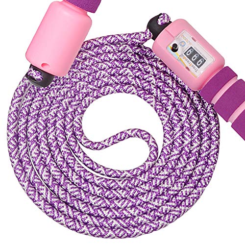 Dsaren Cuerda con Contador Jump Rope Cuerda para Saltar Ajustable para Entrenamiento, Adelgazamiento, Juego Escolar, Actividad al Aire Libre (Púrpura) Dsaren Cuerda con Contador Jump Rope Cuerda para Saltar Ajustable para Entrenamiento, Adelgazamiento, Juego Escolar, Actividad al Aire Libre (Púrpura)