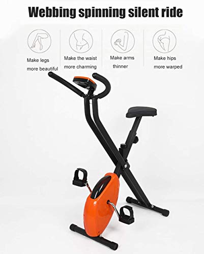 DSHUJC Fitnesss Bicicleta estática Casa Estacionaria Plegable Entrenamiento Interior Equipo de Entrenamiento de Asiento Ajustable y Monitor LCD Ajustes de Resistencia