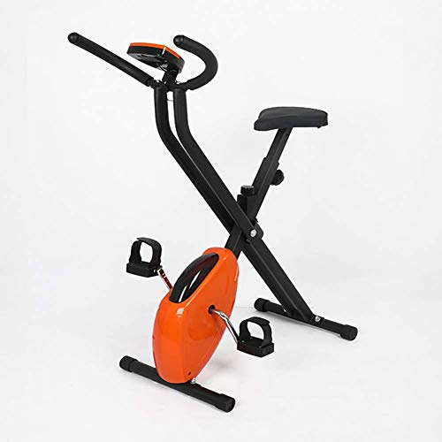 DSHUJC Fitnesss Bicicleta estática Casa Estacionaria Plegable Entrenamiento Interior Equipo de Entrenamiento de Asiento Ajustable y Monitor LCD Ajustes de Resistencia