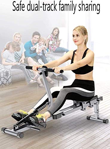 DSHUJC Máquina de Remo, máquina de Remo Plegable para Interior, Equipo de Fitness, 12 etapas Ajustables, Pantalla de Datos HD, Doble tra