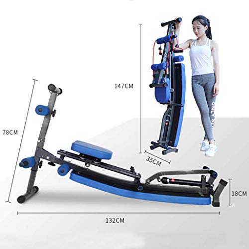 DSHUJC Máquina de Remo multifunción para Uso doméstico, Entrenador de Remo asistido en Cuclillas para Ejercicios de Sentadillas y Entrenamiento de glúteos, Tabla de Ci