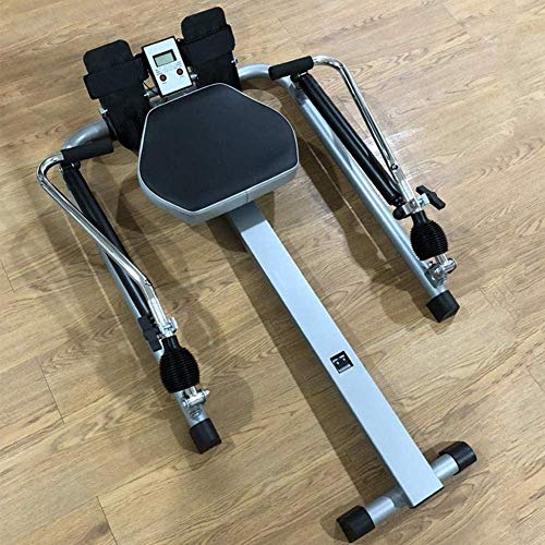 DSHUJC Máquina de Remo Plegable, hidráulica, máquina de Entrenamiento de Entrenador de Remo para el hogar, Ajuste de Resistencia, con Pantalla LCD, Carga máxima de 120