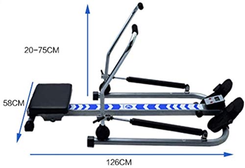 DSHUJC Máquinas de Remo para Uso doméstico, Entrenador de Remo hidráulico de Interior, Resistencia Ajustable, Pantalla de Datos de Alta definición, Carga máxima de 140