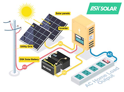 DSK Solar Batería Solar de GEL Ciclo Profundo 12V 100Ah Ideal para Placas Solares