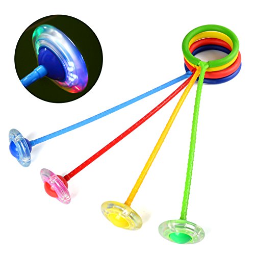 DSstyles Niños Intermitente Salto Anillo Colorido Tobillo Saltar Cuerdas Deportes Swing Bola Azul