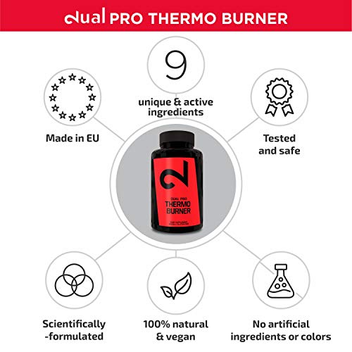 Dual Pro Thermo Burner | Píldoras Dietéticas Quemagrasas Termogénicas Naturales | 90 Cápsulas Veganas | Quemador de Grasa 100% Naturales Y Sin Aditivos| Píldoras Para La Pérdida De Peso