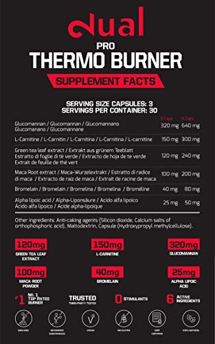 Dual Pro Thermo Burner | Píldoras Dietéticas Quemagrasas Termogénicas Naturales | 90 Cápsulas Veganas | Quemador de Grasa 100% Naturales Y Sin Aditivos| Píldoras Para La Pérdida De Peso Dual Pro Thermo Burner | Píldoras Dietéticas Quemagrasas Termogénicas Naturales | 90 Cápsulas Veganas | Quemador de Grasa 100% Naturales Y Sin Aditivos| Píldoras Para La Pérdida De Peso