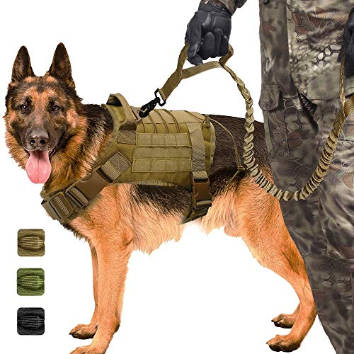 Ducomi Arnés Táctico Militar para Perro K9, Perros de Entrenamiento y de Trabajo - Arnés Chaleco para Perros Medianos, Grandes, Pastor Alemán, Pitbull, Rottweiler (Camo, XL)