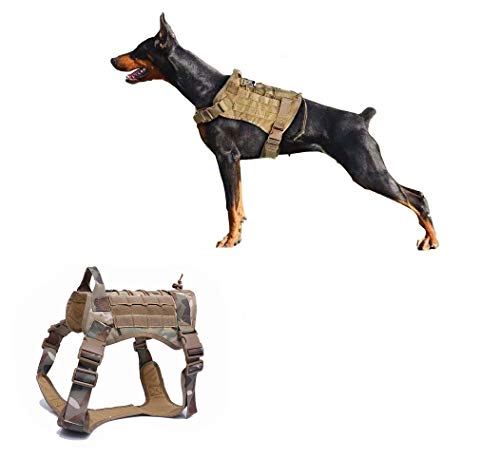 Ducomi Arnés Táctico Militar para Perro K9, Perros de Entrenamiento y de Trabajo - Arnés Chaleco para Perros Medianos, Grandes, Pastor Alemán, Pitbull, Rottweiler (Camo, XL)