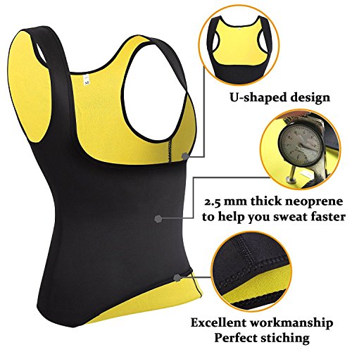 Ducomi Faja Reductora Mujer - Camisetas Sauna Adelgazante - Ajustada para Lograr una Silueta Abdomen Plano - Ideal Mientras se Practica Deporte y en la Vida Cotidiana (XXL, Negro)